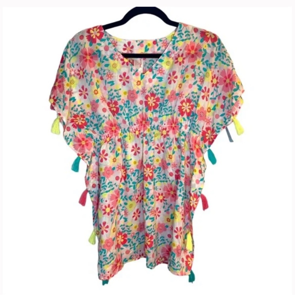 Cat & Jack Floral Bathing Suit Coverup Girls Large (10/12) NWT